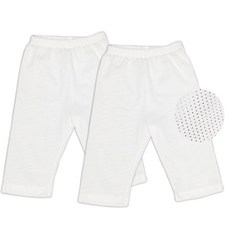 [배꼽손] 유아 아동 항균 밤부메쉬 백색 7부 내복바지