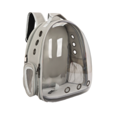 寵物太空艙後背包 擴容透氣寵物外出包 舒適絨毛墊寵物旅行背包, 灰色, 1個