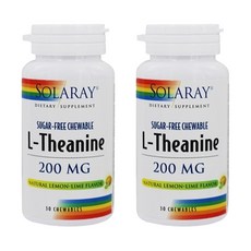 Solaray 左旋茶胺酸咀嚼片 檸檬味 200mg, 30顆, 2罐