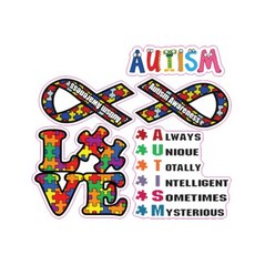 Authntcestore -5개 팩 - 자폐증 인식 스티커 세트를 가진 어린이 경고 응답자 비닐 데칼 | 자동차 | 트럭 | 모든 매끄러운 표면, Authntcestore -5개 팩 - 자폐증 인식 스