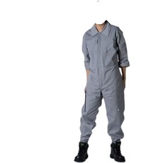 《 豐華圓華 》全新仿美式斜口袋連身工作服 灰色