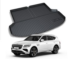 리얼핏 GV80 페이스리프트(24년~현재) 5인승 트렁크매트 카본디자인 논슬립 3D TPE [호환], 카본블랙