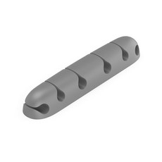 【6孔】全硅膠多功能理綫器桌麵集綫器自粘電綫卡綫扣整理固定器, 灰色1件, 1個