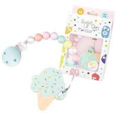 Sweet Lil' Monster 怪獸寶貝 固齒器 奶嘴鍊, 3M 適用, 薄荷棉花糖冰淇淋, 1個