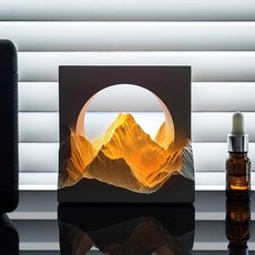 擴香石 精油 汽車香氛 日照金山無火香薰燈擴香石小夜燈禮品氛圍燈床頭燈生日女生禮物 生日禮物 桌面擺件, 日照金山（白燈）,威斯汀白茶(氣質優雅)