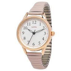 Fieldwork(필드워크) 아날로그 여성용 파우라 스테인리스 신축 밴드 시계 주름이 얇고 가늘다 심플 귀여운 캐주얼 일상용 핑크 YM135-2 PI