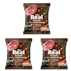 하림더리얼 퍼피 더리얼 로우 닭고기 강아지 건식사료, 돼지, 5g, 3개