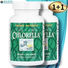 소스내추럴스 아에야마 크로렐라 200mg 300정 2병 엽록소 천연 철분 비타민A, 2개