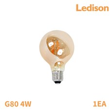 Ledison 에디슨전구 베이직전구 G80 4w, 전구색, 1개