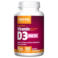 Jarrow FORMULAS 維生素D3無麩質軟膠囊 400IU, 100顆, 1罐