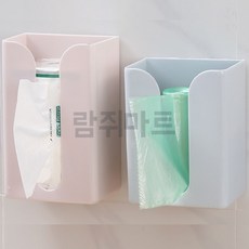 람쥐마트 부착형 티슈 케이스 벽고정, 소 화이트, 1개