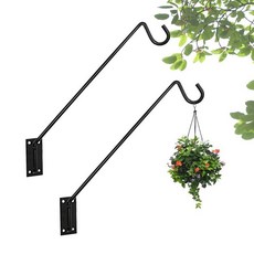 Silintion 데크 후크 새 모이통 행거 후크 벽걸이 33.3cm(13.3인치) 4팩 화분 식물 꽃 수트 바구니 랜턴 풍경 휴일 장식용 (2), 2