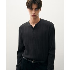 DRAW FIT 리브드 헨리넥 티셔츠 [CHARCOAL] 211835