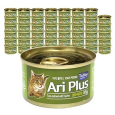 테비토퍼 고양이 아리플러스 간식캔, 혼합맛(참치/타우린), 85g, 48개