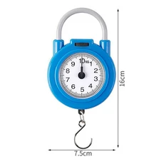 용수철 체중계 가정용 휴대용 다기능 포켓 체중계 휴대용 식료품 체중계 10kg, 01 Blue