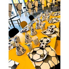 파티 일회용접시 축구 생일 파티 홈 종이접시 세트, 1개