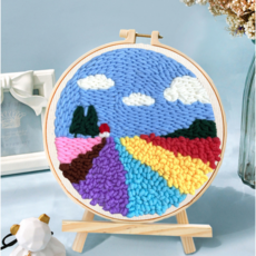 俄羅斯戳戳繡DIY材料包 手作刺繡材料, 1個, 6-浪漫花田(附戳針)