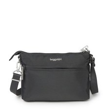 Baggallini Securtex 여성용 도난 방지 메멘토 크로스바디 백 차콜 원사이즈