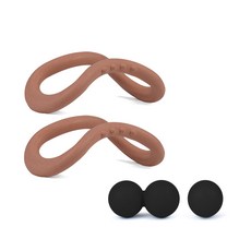 데비 프로 소프트 데비링 2개입+TPE 마사지볼 세트, 브라운/블랙, 1개