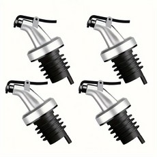 실리콘 원터치 오일푸어러 디스펜서 마개 4P, 1개, 실버블랙