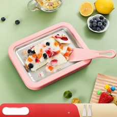 샤인픽스토어 철판아이스크림판 아이스크림팬 수제, 핑크 대형 버클 스타일 [22.5x17.5], 기본 색상