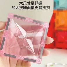 DFMEI 大自然色磁力片套裝兒童益智拼插玩具積木磁性積木套裝, 【童年同廠大尺寸7.5cm】, 彩色正方形40片(顏色隨機)