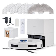 [신제품] 홈리아 로봇청소기 스마트 물걸레 청소 강력 흡입 자동충전, 화이트, 클린스테이션