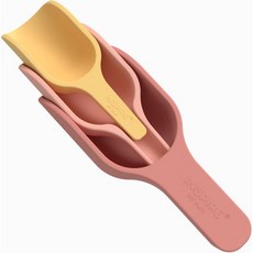 인스파이어 마이 플레이 네스팅 실리콘 스쿱 세트, 3 x Coral Scoops