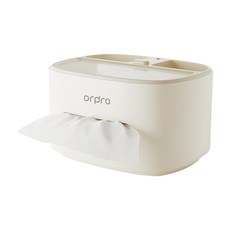Ordpro 凡物上作 衛生紙盒 抽取式桌面收納盒 多功能面紙盒 遙控器手機架牙籤盒, 【奶油黃】桌上型衛生紙盒, 1個