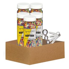 케이크 장식용 스프링클 - 슈퍼내추럴 스프링클 레인보우 소프트 85g(3온스) 번들 5개 계량 스푼 포함 - 인공 색소 없음 더 나은 베이킹 및 장식을 위한 식물 기반 색상, 85g