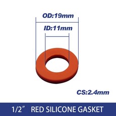 흰색 검정색 1/2 "3/4" 1 "실리콘 링 실리콘 PTFE 플랫 가스켓 씰링 샤워 노즐 호스 파이프 벨로우즈 튜브, 02 10pcs, 04 RSilicon (11X19X2.4)