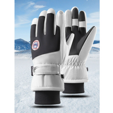남녀공용 방한장갑 스마트터치 방수 스포츠 스키장갑, 1개, 화이트-여성용