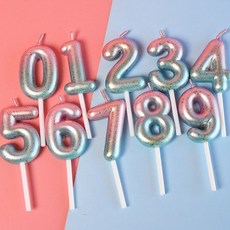 數字蠟燭組, 10入, 粉紅薄荷