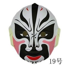 中式川劇變臉植絨京劇臉譜面具, 1個, 成品面具19號