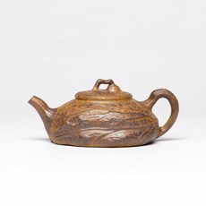 原礦段泥手製經典紫砂功夫茶壺, 1個, 1L, 高溫段泥柴燒:如圖所示