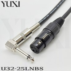 彩色線 彎頭 金屬頭 XLR母頭 對 6.3 TS 單音 L型 彎頭 麥克風線 訊號線 XLR轉6.5mm 平衡線, 1個, 紅色線材,10米 含雙頭