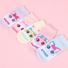 [백화점출고] 위시캣 아동용 단목 5족세트 양말