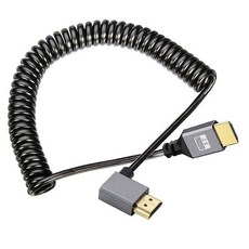 Chenyang Stretch Spring 마이크로 HDMI to HDMI 수 HDTV 케이블 휴대폰 및 태블릿 및 카메라 왼쪽 및 오른쪽 각도 90도 스트레이트 블랙 (오른쪽, HDMI 직각