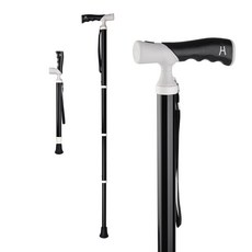 실버스텝 투웨이 지팡이 워킹스틱 TW201 1발+4발 할아버지 할머니 노인 어르신용, 블랙, 1개