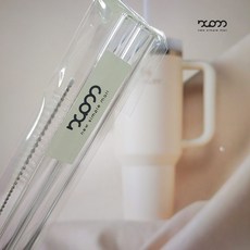 스탠리텀블러 빨대 퀜처H2.0 유리호환 빨대 2p+청소솔, 887ml, 투명, 1세트