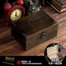 귀중품 장금 추억 손잡이 영정사진보관함 유품 장례 영정사진 18X14X7CM 보관함