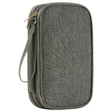 E.City多功能雙開手機證件數位收納包 防水, 灰色, 1個