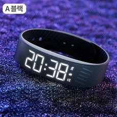 프리라이프 실리콘 만보기 시계 초경량 디지털 손목 만보계 방수 걷기 조깅 러닝워치 알람 손목시계, A 블랙, 1개