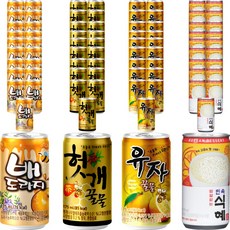 일화 미니 음료수 꿀물 식혜 혼합 4종 20개씩(배도라지 헛개꿀물 유자꿀물 민속식혜), 80개, 175ml