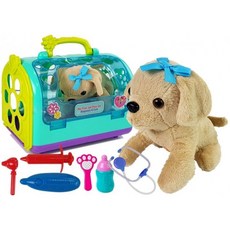 소리나는 강아지 동물병원놀이 수의사 역할놀이 이동장 포함 Toy Pretend Pet Doctor Playset Pet First-Aid Play Set, 1개