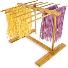 모짜 대나무-파스타 건조대이송 지팡이 포함와 12개의 팔 홈메이드 면 스파게티 타글리아텔용 접이식 신선 파스타 건조기 홀더 바가 있는 분리형 페투치니 행거 스탠드, Normal-12 Arms