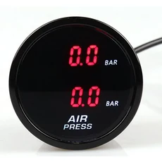 52mm 디지털 에어 서스펜션 압력 게이지 290 PSI Bar 파란색 빨간색 LED 1/8NPT 전자 센서 듀얼, 04 Red PSI