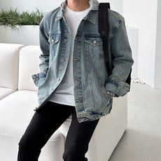 베이직바이블 오버핏 후드 탈부착 워싱 데님 청 자켓(2color)