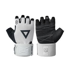 GOUNOD健身手套半指騎行護掌男女器械訓練啞鈴舉重防滑運動護手套, 1個, 白色