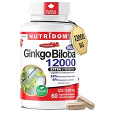 뉴트리돔 징코빌로바 12000 60정 4팩 Nutridom Ginkgo Biloba 12000 mg – Extra Strength 24% Flavonoid, 4개